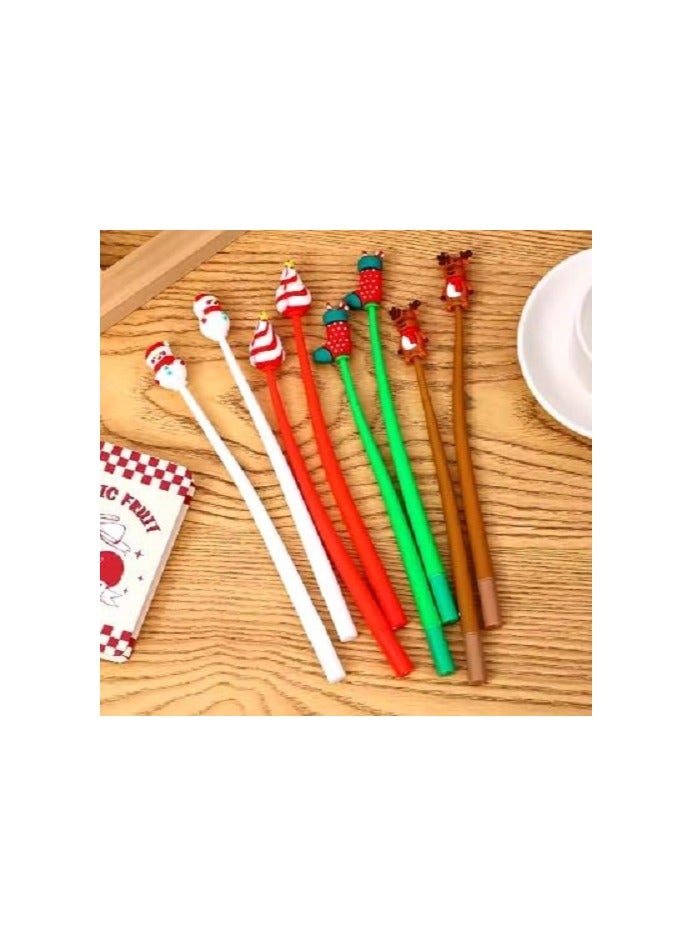 Christmas Pen Christmas Gel Ink Pen, Cartoon Ballpoint Pens Snowman Santa Claus Reindeer Christmas Tree 1pc - Image 2