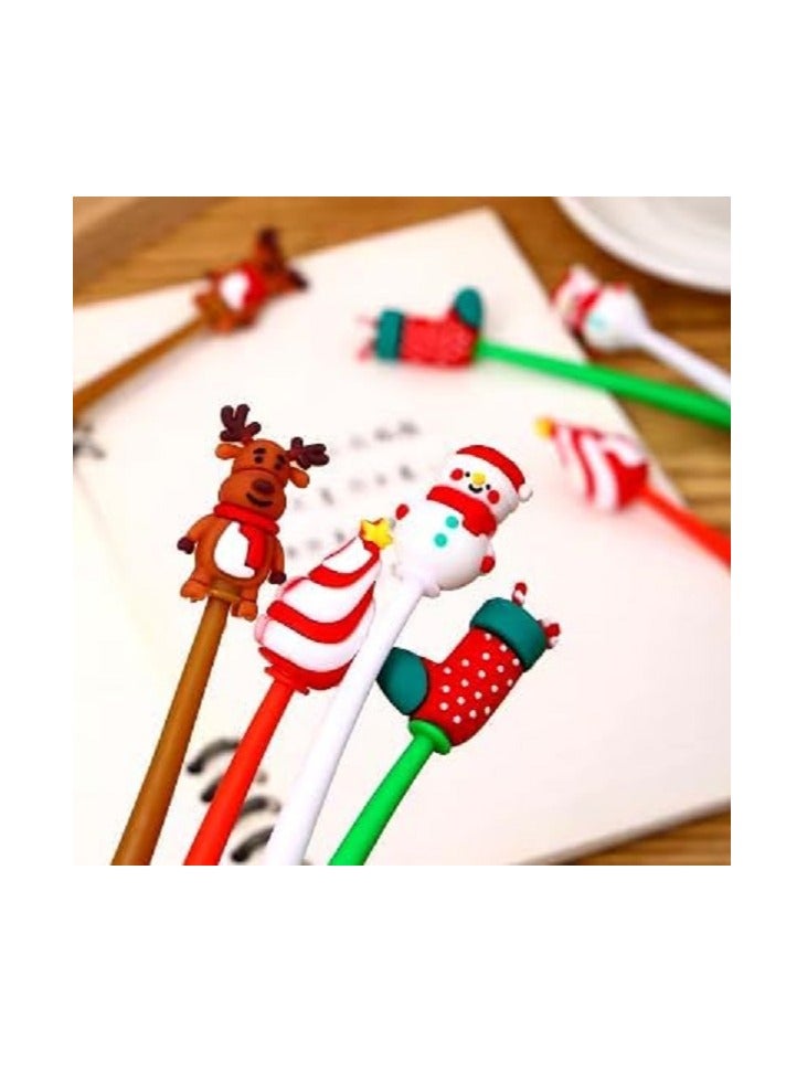 Christmas Pen Christmas Gel Ink Pen, Cartoon Ballpoint Pens Snowman Santa Claus Reindeer Christmas Tree 1pc - Image 1