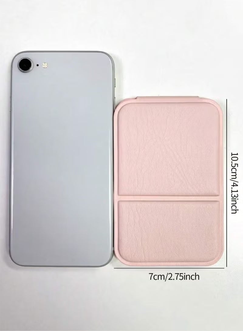 Pocket Mirror, Portable Folding Compact Makeup Mirror for Quick Touch-ups on the Go (Pink) - Image 2
