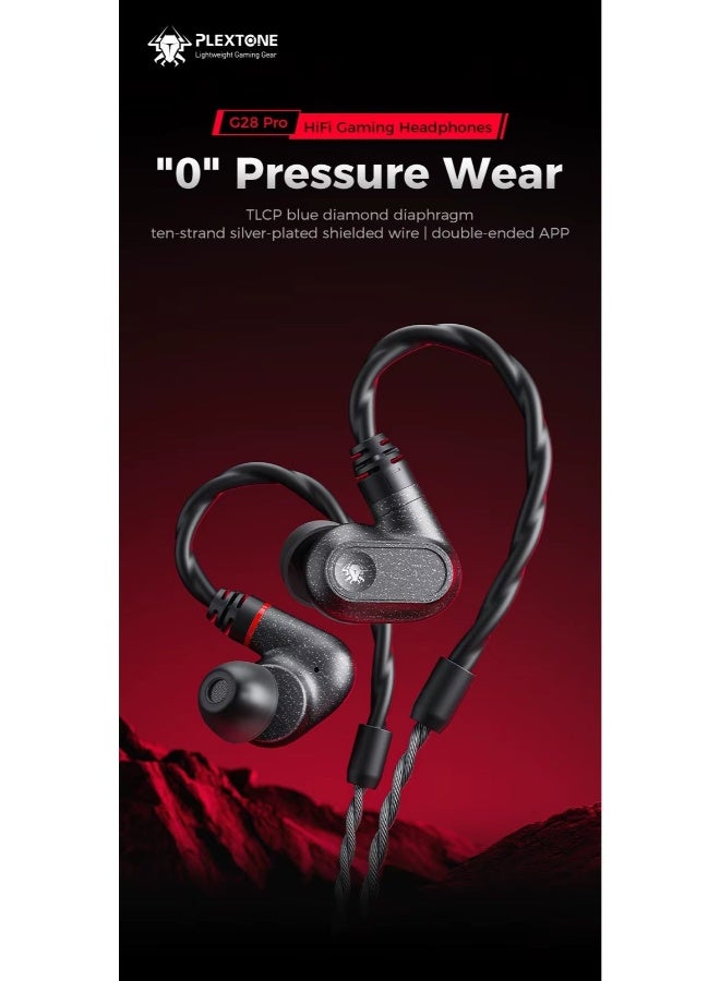 PLEXTONE G28 Pro In-Ear Type-C Earphones Comfortable Wearing Durable Design High-Fidelity HIFI Enjoyment Dual-Cavity A Great Tool for Listening and Sound Positioning in Games Black - Image 5