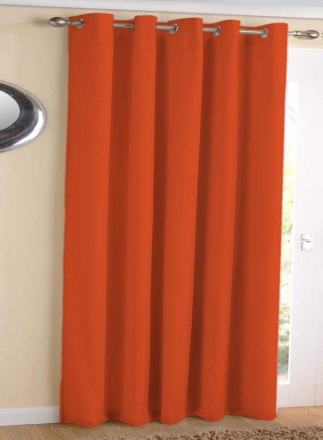 AIRWILL Cotton Plain Orange Designed Opaque Blackout and Room Darkening 7Ft Door Curtains Pack of 1 Pc. (Solid- Orange) - Image 1