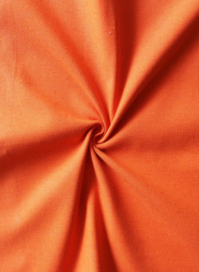 AIRWILL Cotton Plain Orange Designed Opaque Blackout and Room Darkening 7Ft Door Curtains Pack of 1 Pc. (Solid- Orange) - Image 2