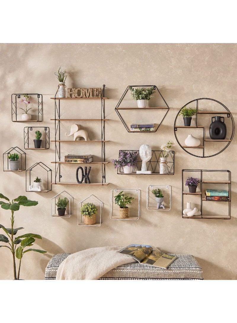 Home Box Sera Foldable Metal and MDF Board Wall Shelf 40 x 40 x 10 cm  - Image 5