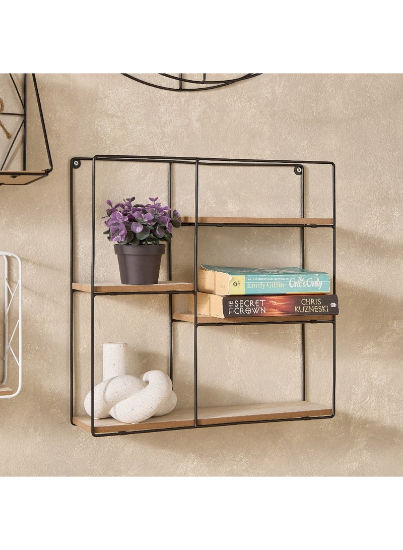 Home Box Sera Foldable Metal and MDF Board Wall Shelf 40 x 40 x 10 cm  - Image 1