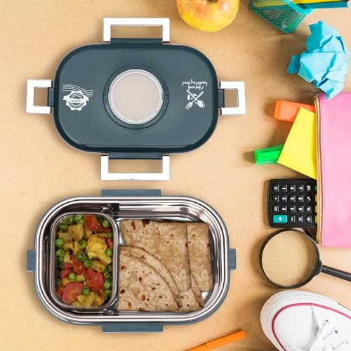 JAYPEE Submarine Lunch Box Inner Stainless Steel Insulated Lunch Box for School Kids & Office with Spoon Airtight Leak-Proof,Tiffin Box for Kids, 650 ml, Green - Image 2