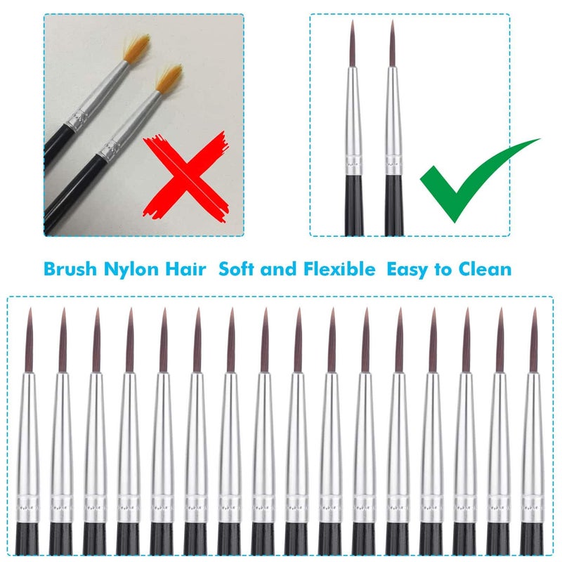 anezus Miniature Detail Paint Brushes, Anezus 30 Pcs Paintbrushes Small Watercolor Artists Paint Brushes for Acrylics Oil Model Craft Nail Detail Painting, Size 00 - Image 4
