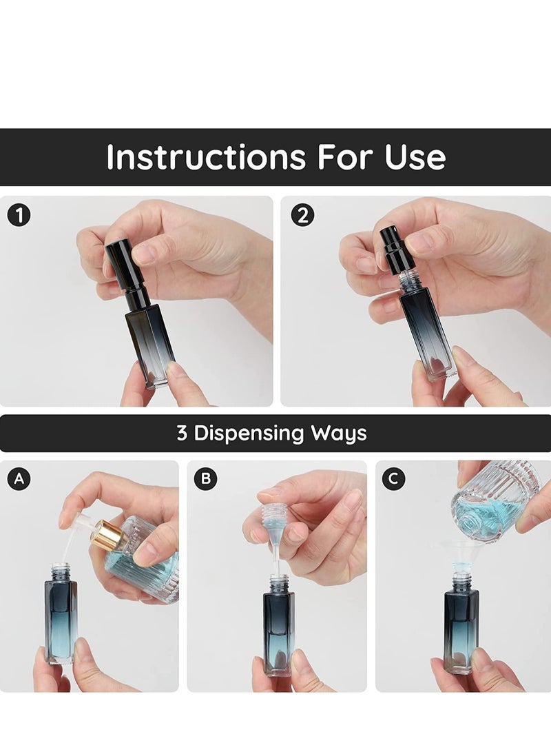 SOLARAE Travel Perfume Bottle Refillable 5Pcs 10Ml Mini Glass Containers With Funnel And Pipette Empty Portable Leak-Proof Fragrance Spray Atomizer Pump Kit For Toiletries - Image 4