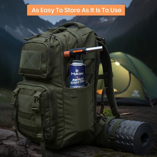 HACER Automatic Camping Blowtorch with Butane Gas Canister Welding Fire Gun Multi-Functional Handheld Soldering Torch Adjustable Flame Kitchen Lighter for Welding Resin Art Baking - Image 3