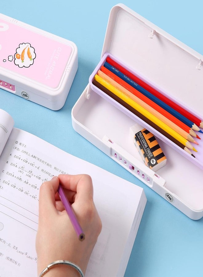 Ristpal Pencil Box, Hard Pencil Case with Lock, Stackable Storage Case for Gel Pen Pencils Case, Large Capacity School Supply Storage Organizer - Image 5