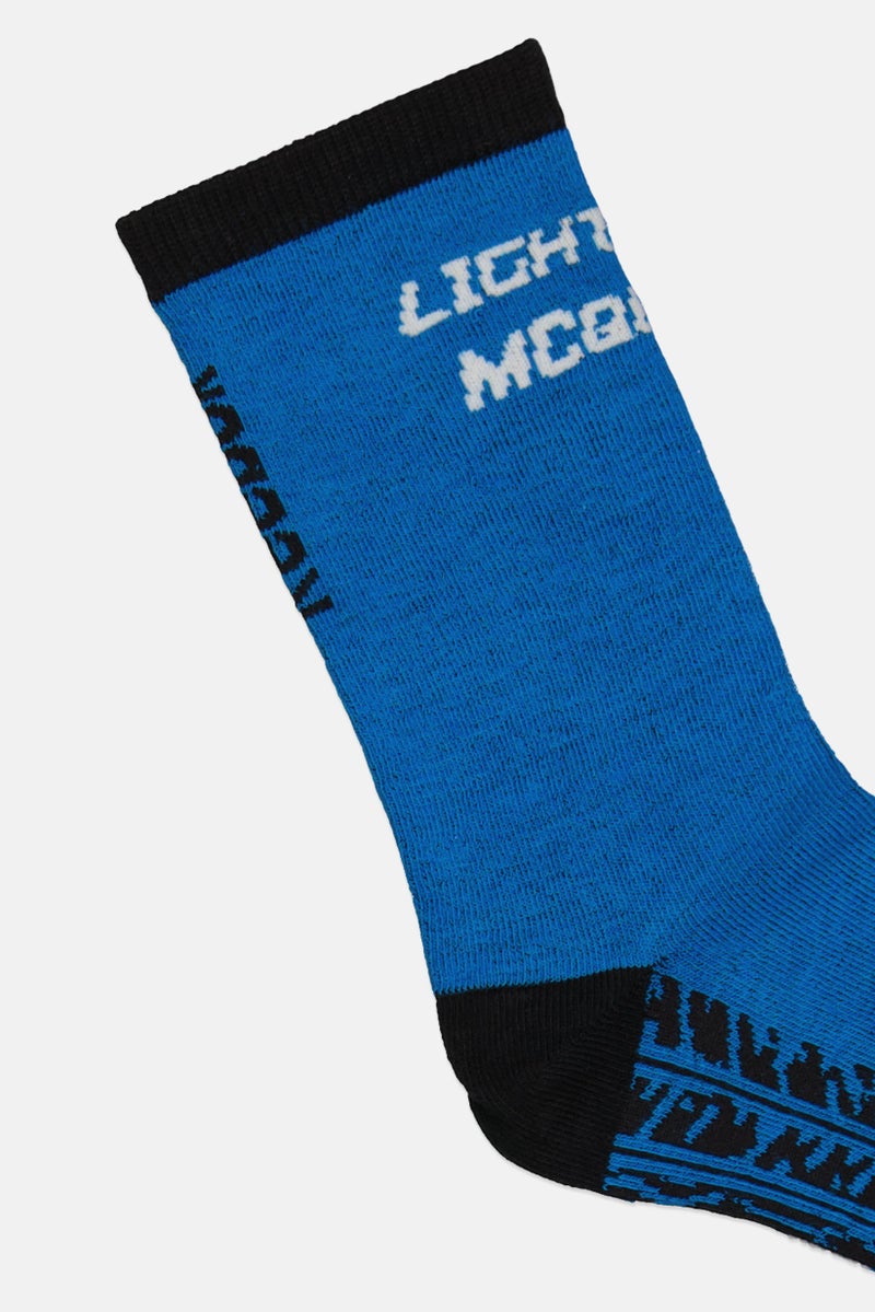 Kids Boy 1 Pair Brand Logo Ankle Socks, Multicolor