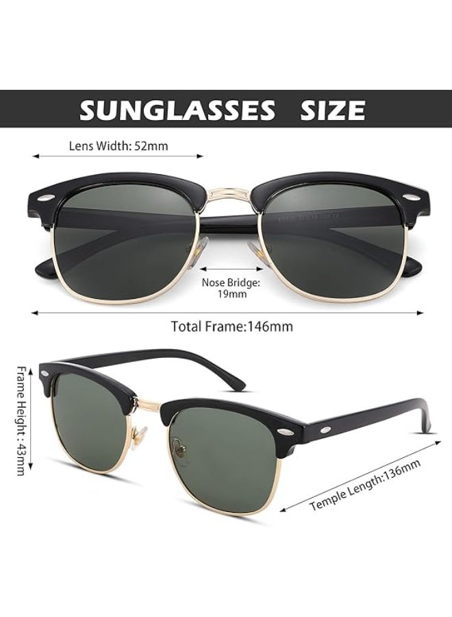 HDCRAFTER Semi-Rimless Polarized Sunglasses UV 400 Protection for Women Men - Image 3