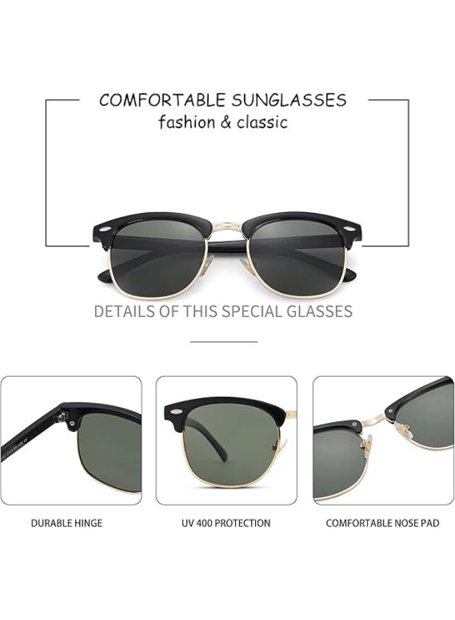 HDCRAFTER Semi-Rimless Polarized Sunglasses UV 400 Protection for Women Men - Image 5