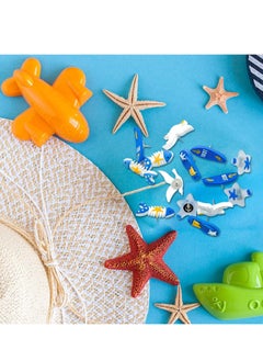 Excefore 30 Pcs Decorative Push Pins for Cork Board Cute Ocean Theme Thumb Tacks Wall Bulletin Seagull, Starfish, Fish, Boat Resin Metal Photos Maps Office or Home Decoration  - Image 2