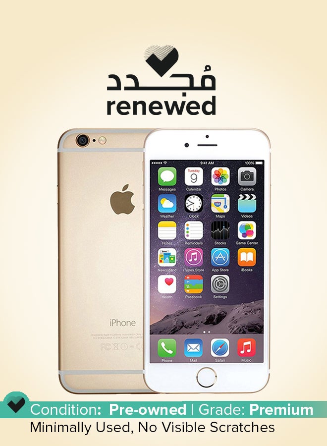 ابل  مُجدد - آيفون 6 ذاكرة داخلية 64 جيجابايت يدعم تقنية 4G LTE مع تطبيق فيس تايم، ذهبي - Image 1