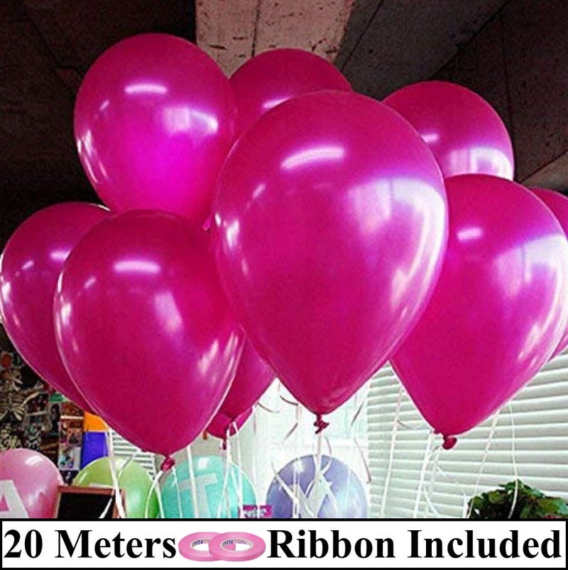 AMFIN® (Pack of 50) 10 inch Metallic Balloons Pink for Birthday Decoration, Decoration for Weddings, Engagement, Anniversary - Dark Pink - Image 2