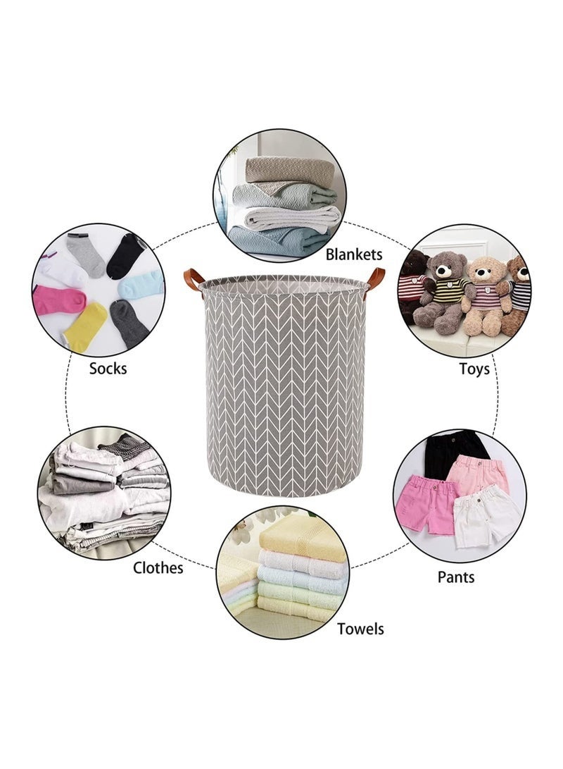 Bukela 2 Pack Waterproof Laundry Baskets, 65 L Collapsible Bag Organizer Basket, Storage Hamper for Clothes Toys Dirty Clothes Bedroom Grey - Image 3