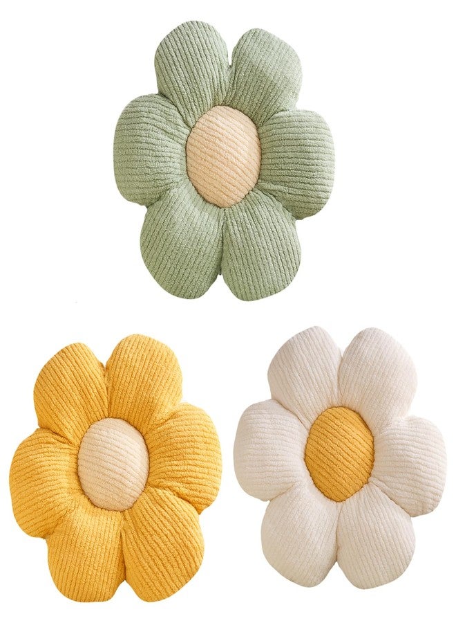 XIAIJIA 3 Pcs Flower Pillow Flower Shaped Pillow Cushion Decorative Daisy Pillow for Bed Cute Throw Pillow Flower Floor Pillow Soft Seat Cushion Flower Cushion 15.7" - Image 1