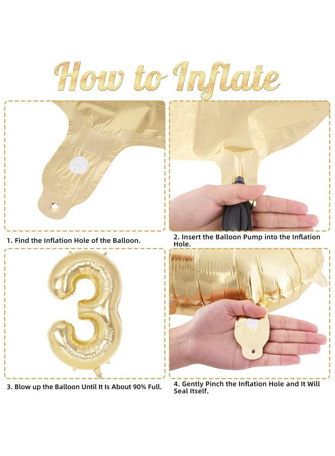 بالونات أرقام من رقائق الذهب الفاتحة مقاس 40 بوصة، بالونات أرقام كبيرة من مادة المايلر لديكورات حفلات أعياد الميلاد، بالونات أرقام عملاقة متوافقة مع الهيليوم لمستلزمات الاحتفال بالذكرى السنوية (3) - Image 2