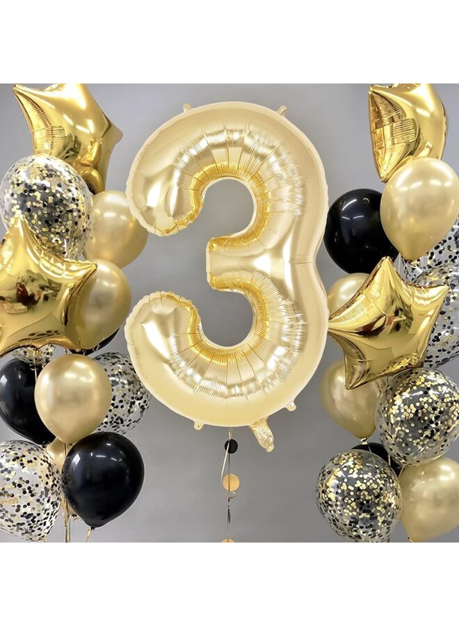 بالونات أرقام من رقائق الذهب الفاتحة مقاس 40 بوصة، بالونات أرقام كبيرة من مادة المايلر لديكورات حفلات أعياد الميلاد، بالونات أرقام عملاقة متوافقة مع الهيليوم لمستلزمات الاحتفال بالذكرى السنوية (3) - Image 3