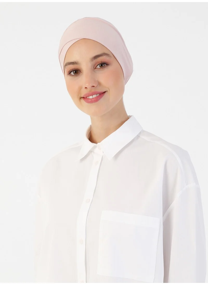 Ecardin Combed Cotton Wide Size Cross-over Bonnet - Powder -