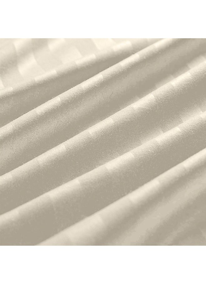 سنوز - سنوز كيس لحاف بسوستة سترايبد، 220*235 سم، بيج - Image 1