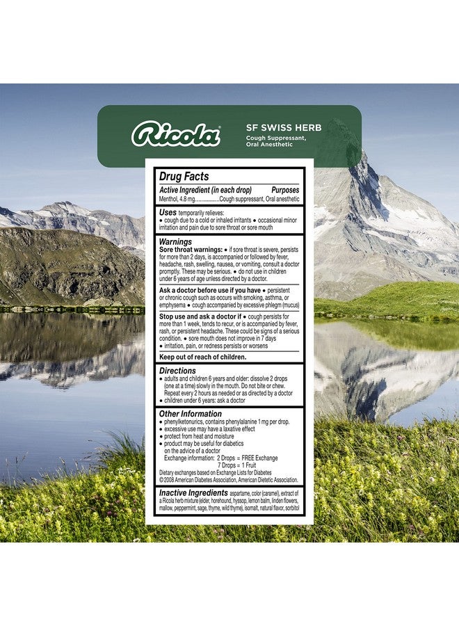Ricola Sugar Free Swiss Herb Herbal Cough Suppressant Throat Drops | Naturally Soothing Long-Lasting Relief - 19 Count (Pack Of 3) Bags - Image 2