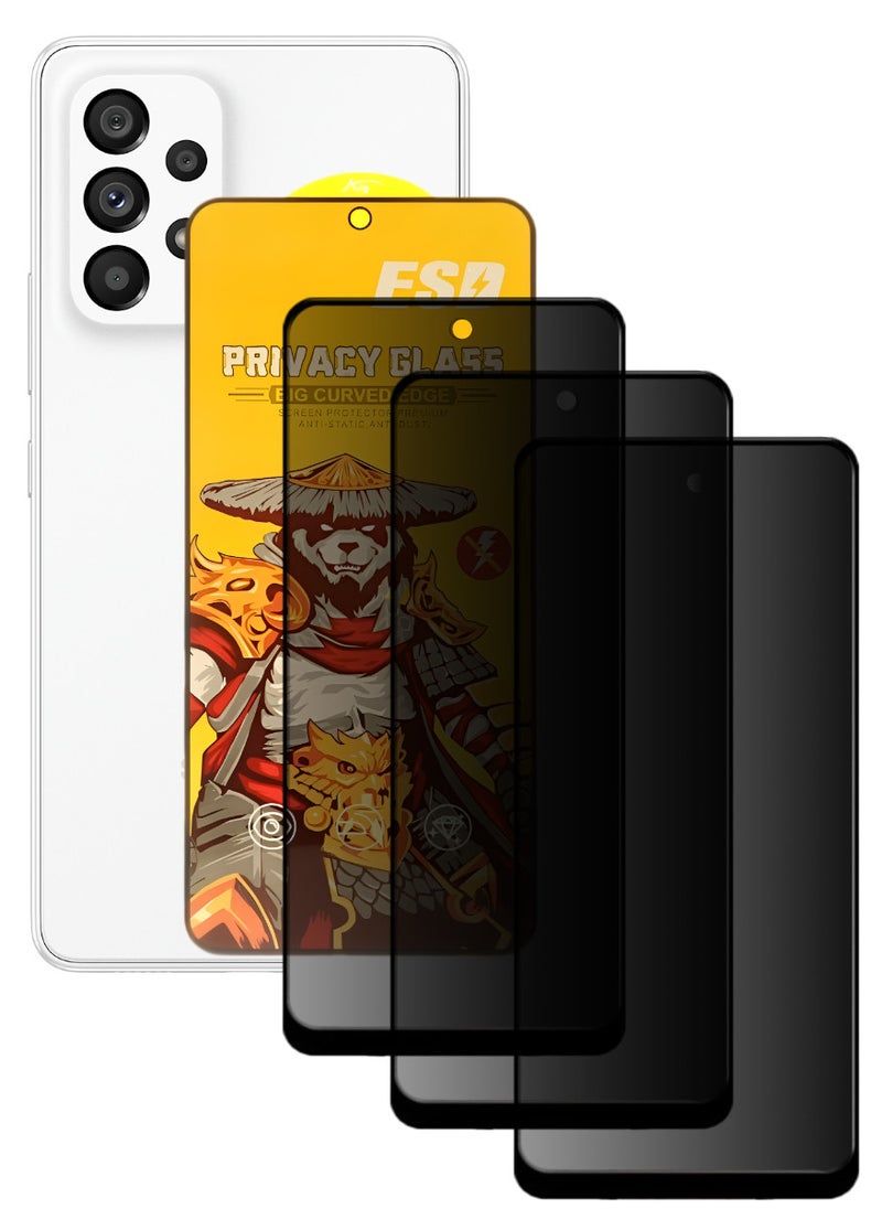 ESD 3 Pieces Tempered Dustproof Privacy Glass Screen Protector Compatible For Samsung Galaxy A53 5G - Image 1