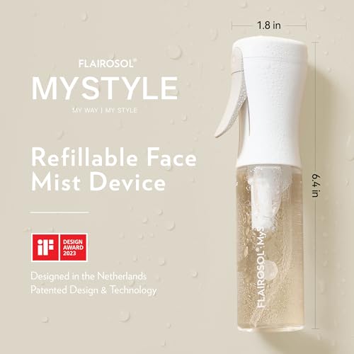 FLAIROSOL MyStyle, Spray Bottle for Hair - Small Travel Spray Bottle, Ultra Fine Continuous Water Mist for Face, Hairstyling, Salon, Cleaning, Beauty, Toners, Hydration & Makeup, 3.04oz / 90ml, White - Image 4