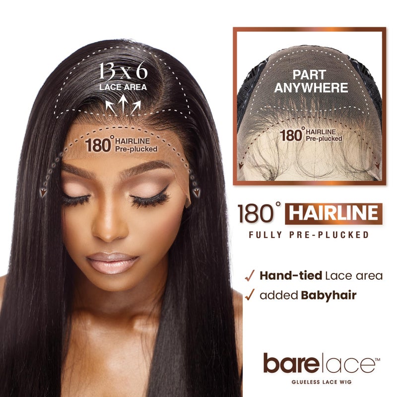 Sensationnel Bare Lace 13X6 Wigs - Unit 3 Lacefrontal Glueless Synthetic 180 Degree Preplucked Hairline (LIGHTASHBROWN) - Image 3