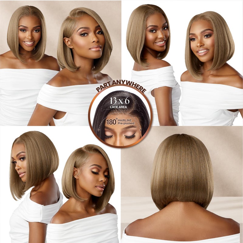 Sensationnel Bare Lace 13X6 Wigs - Unit 3 Lacefrontal Glueless Synthetic 180 Degree Preplucked Hairline (LIGHTASHBROWN) - Image 4