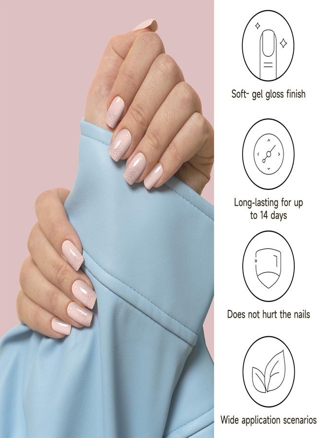 DUKASOU شرائط أظافر جل ديوكاسو شبه المعالجة، باليه أطراف الأصابع | 28 قطعة شرائط أظافر جل تعمل مع أي مصباح UV، ملصقات أظافر بجودة صالون، سهلة التطبيق لأظافر DIY في المنزل - Image 2