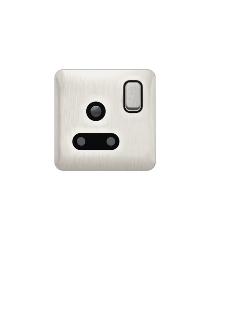 Schneider Electric GGBL3090BSSS Lisse Round Pin Switched Socket 1 Gang 15A Stainless Steel with Black Interior - Image 2