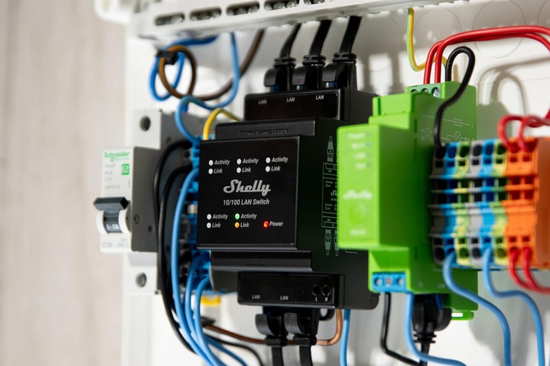Shelly 10/100 LAN Switch for DIN Rail with 5 RJ45 Connectors - Easy Installation and Configuration - Image 5