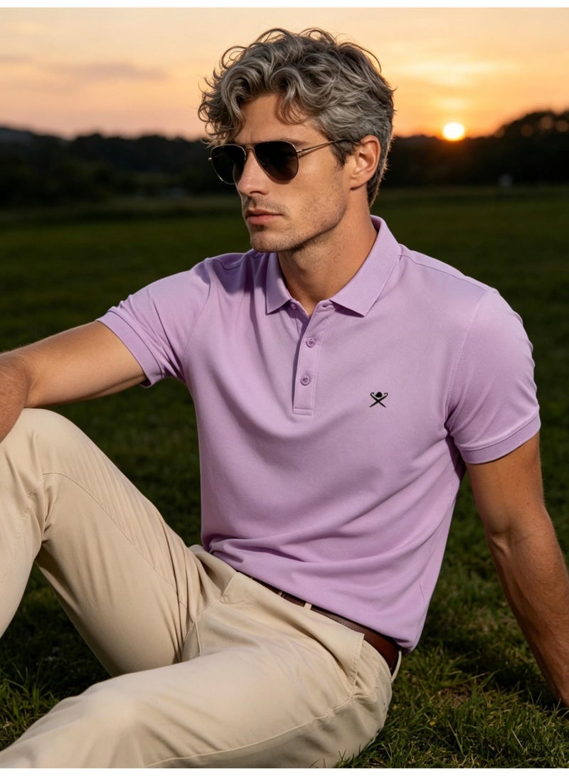 هاكيت لندن Hackett London logo printed Polo shirt men and women with the same business casual solid color short sleeve shirt. - Image 3