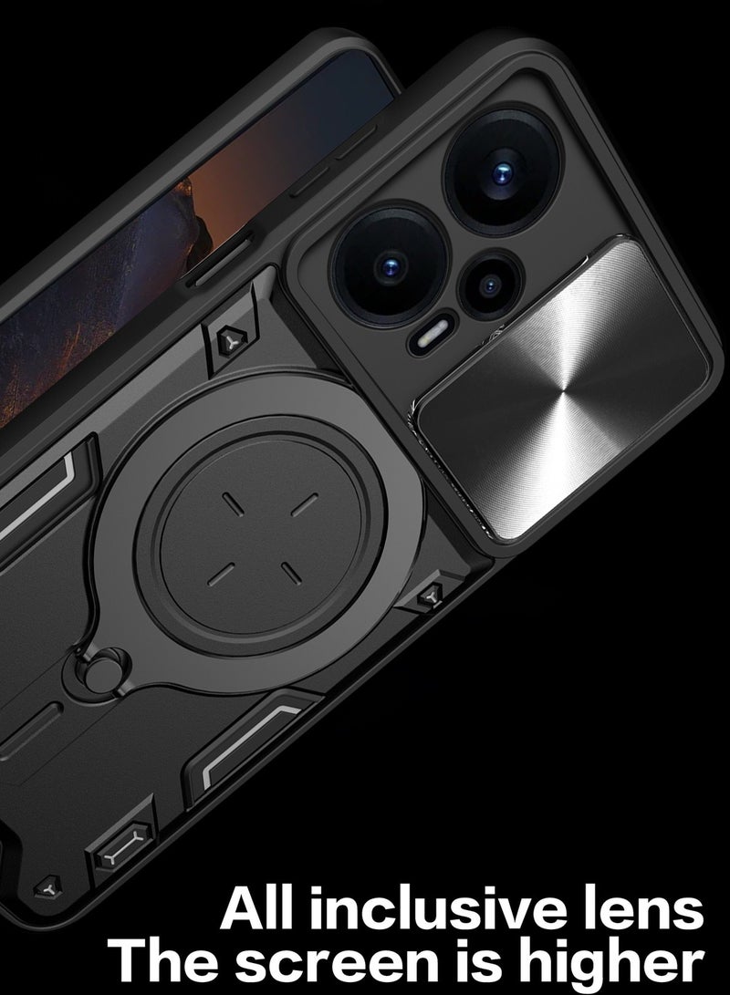 CASE Xiaomi Poco F7 Pro Back Case | Hybrid Case with 360 Degree Rotating Finger Ring Holder + Slider Shutter Camera Protection Cover for Xiaomi Poco F7 Pro - Image 4