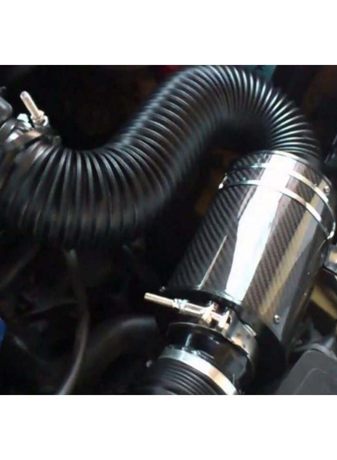 عام مجموعة سحب هواء من ألياف كربون حقيقية، فلتر هواء على شكل رأس فطر، تصميم معدّل لتدفق عالٍ، بلفات سحب من ألياف كربون نقية. - Image 3