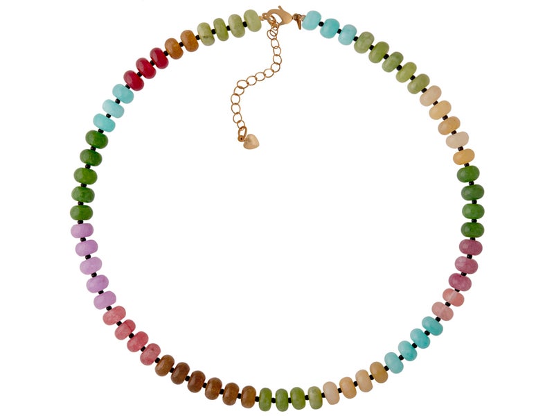 Sacina Y2k Boho Colorful Natural Crystal Beaded Choker Necklace, Hippie Necklace, Summer Beach Jewelry, Christmas Jewelry Gift for Women - Image 1