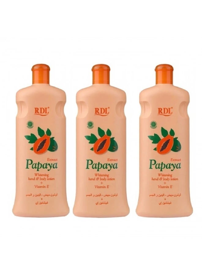 RDL 3 Pieces of Papaya Extract Whitening Hand And Body Lotion 200 ml - Image 1