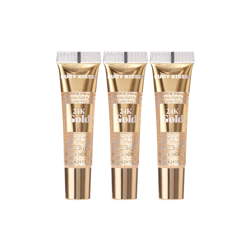 Ruby Kisses 24K Gold Oil Lip Gloss (3 Count, Gold) - Image 1
