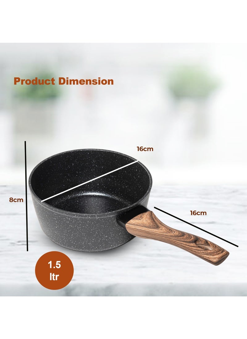 Nonstick Sauce Pan Non Stick Small Pot for Cooking Ultra Non-Stick Granite Coating Sauce Pan Compatible for All Stove Top PFOA Free