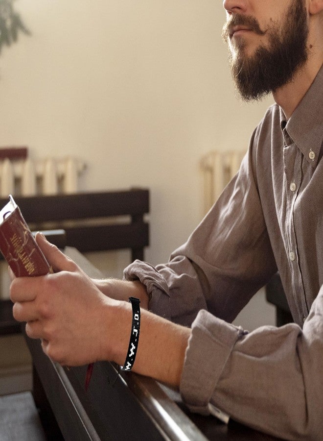 SKYFUN WWJD Bracelets Webbing What Would Jesus Do Bracelet for Men Women Adjustable Christian Woven Wristbands Bulk Religious Jewelry Accessories, 1PC Black - Image 4