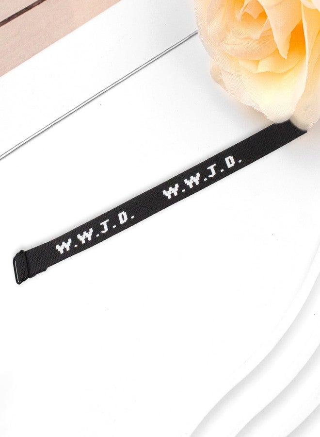 SKYFUN WWJD Bracelets Webbing What Would Jesus Do Bracelet for Men Women Adjustable Christian Woven Wristbands Bulk Religious Jewelry Accessories, 1PC Black - Image 5