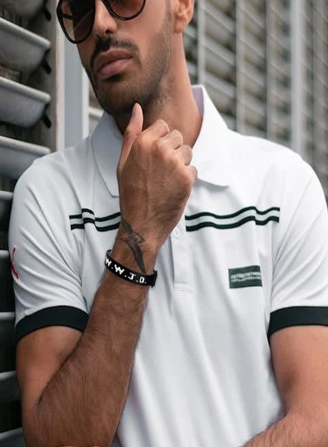 SKYFUN WWJD Bracelets Webbing What Would Jesus Do Bracelet for Men Women Adjustable Christian Woven Wristbands Bulk Religious Jewelry Accessories, 1PC Black - Image 2