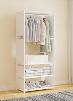 ALMUFARREJ Stylish and durable white clothes hanger and organizer with shelves  - Image 1
