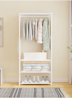 ALMUFARREJ Stylish and durable white clothes hanger and organizer with shelves  - Image 3