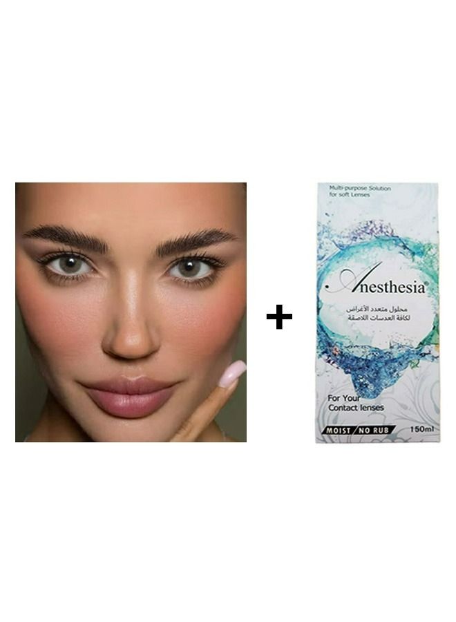 أنستازيا عدسات لاصقة اديكت جريجو صالحة للاستخدام لمدة 6 أشهر مع محلول150 مل - Image 1