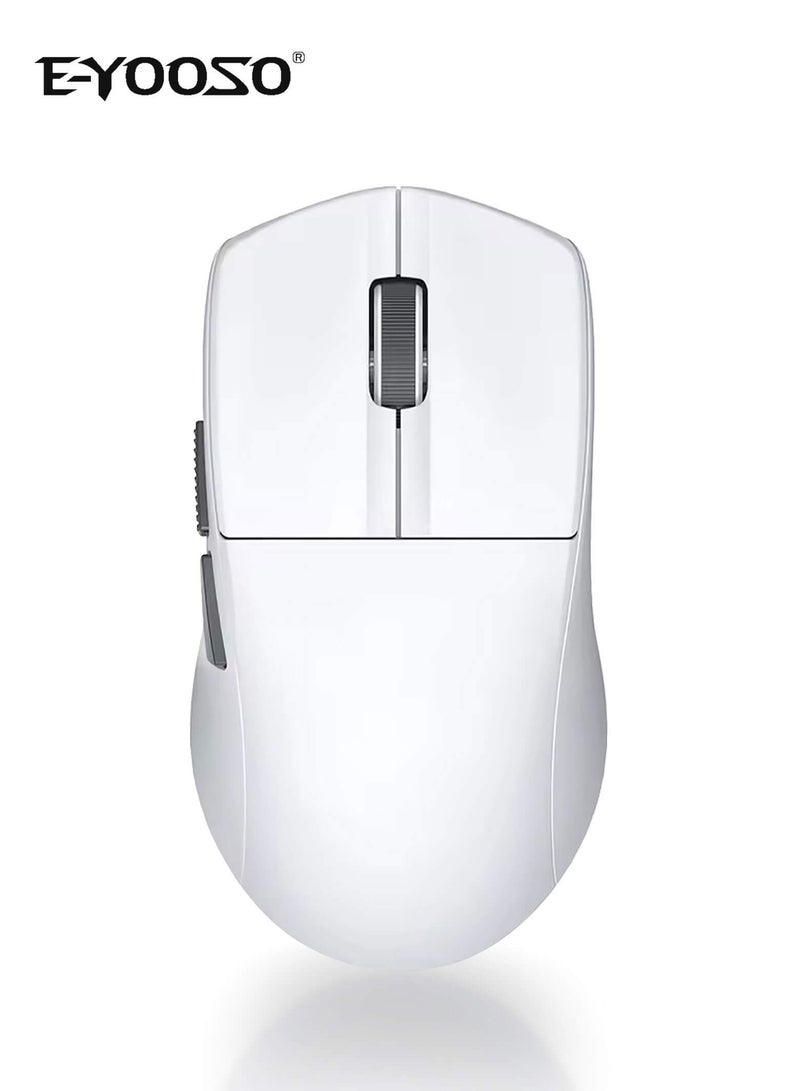 E-YOOSO Wireless Gaming Mouse, 49g Superlight, Bluetooth 5.1/2.4G/Wired, 26,000 DPI, 5 Programmable Buttons, 150 Hr Rechargeable Battery, Software Support for PC, Mac, White  - Image 1