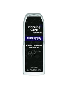 Tattoo Goo Piercing Care Cleansing Spray Piercing Aftercare Spray Antiseptic Spray for Oral and Dermal Piercings Sodium  AlcoholFree Peppermint Flavor  2 oz