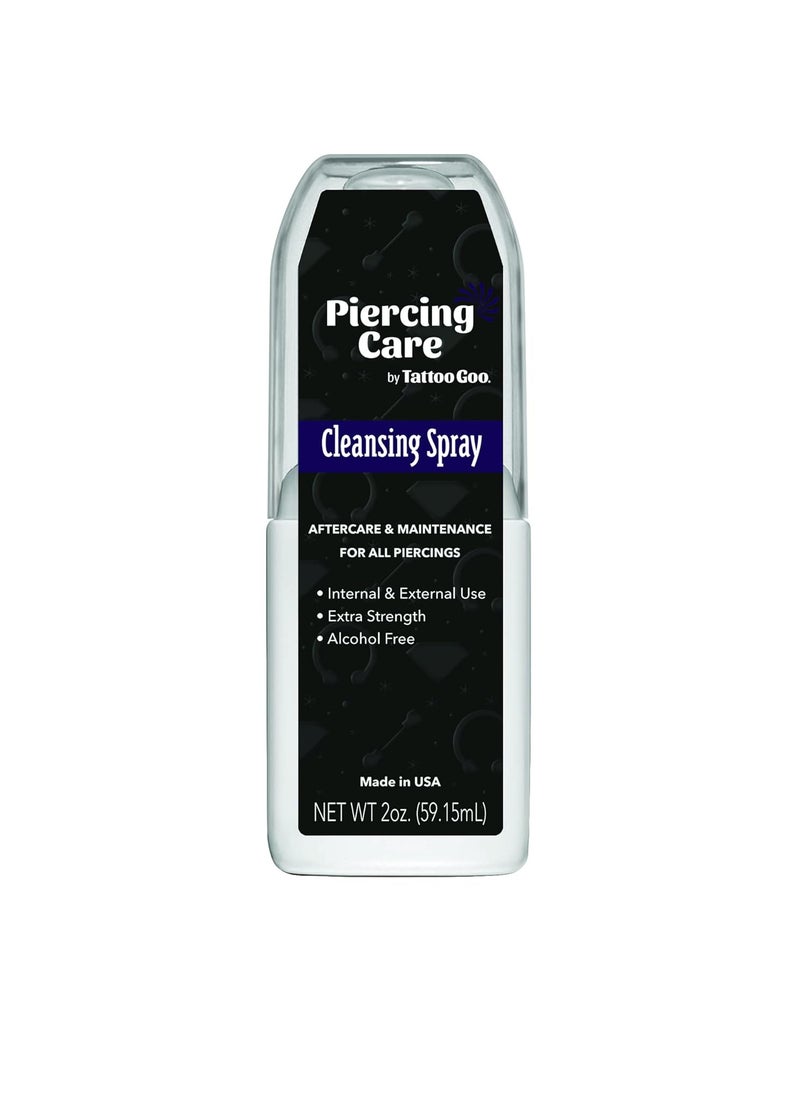 tattoo goo - Tattoo Goo Piercing Care Cleansing Spray Piercing Aftercare Spray Antiseptic Spray for Oral and Dermal Piercings Sodium  AlcoholFree Peppermint Flavor  2 oz - Image 1