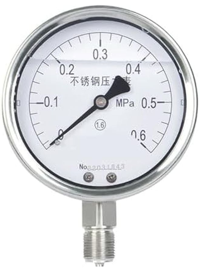 Stainless Steel Radial Seismic Pressure Gauge M20x1 5 Threaded Oil Filled 0 60MPa - Image 2